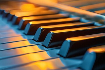 close up of a piano keyboard