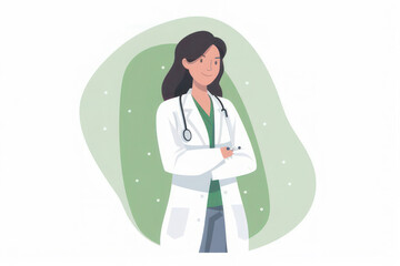 Fototapeta premium doctor flat illustration with a white background AI Generated