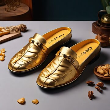 bard golden Male Slippers, restaurant, e-commerce, product branding