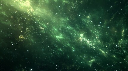 Cosmic Green Nebula Background