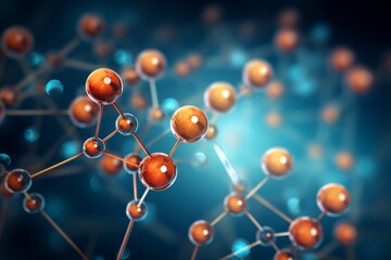 Atoms molecules on abstract background 