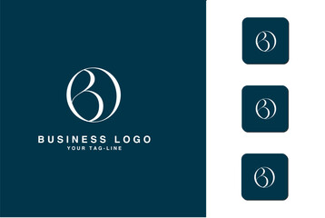Set Of BO, OB, O, B, Abstract Logo Monogram