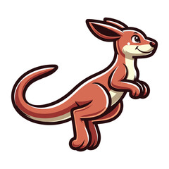 Cute kangaroo full body mascot cartoon character design illustration, funny adorable Australian mammal animal vector template isolated on white background