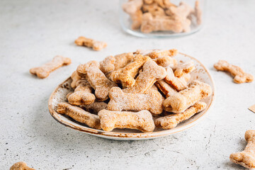 Healthy homemade banana and pumpkin dog bone cookies