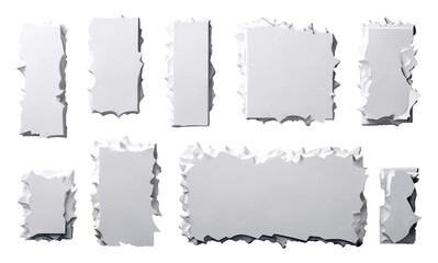 Rectangular white slabs with uneven edges.