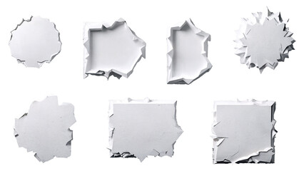 Abstract small white slabs.