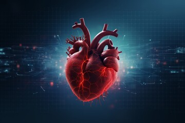 Human Heart Diagram, Ecg graph, heart attack concept 