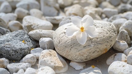flower on stone background.