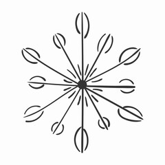 Collection of snowflakes for Christmas winter design. Snowflake doodle graphic hand set isolated on a white background. Design element for Christmas banner, cards. Xmas ornament. Vector.