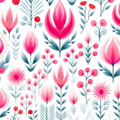 bright spring colors ivory and white, pinknordic pattern white background with flower and flowers, floral backdrop with copy space