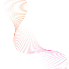 Abstract background with waves. Vector banner with lines. Background for poster, card, advertisement. Geometric element for design isolated on white. Pink, orange and white gradient. Spring, summer