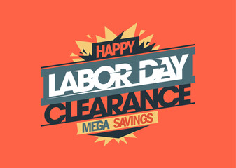 Labor day mega savings clearance sale banner template