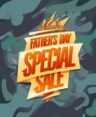 Father's day special sale poster with military camouflage backdrop