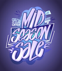 Special offer mid season sale web banner lettering template - 769039981