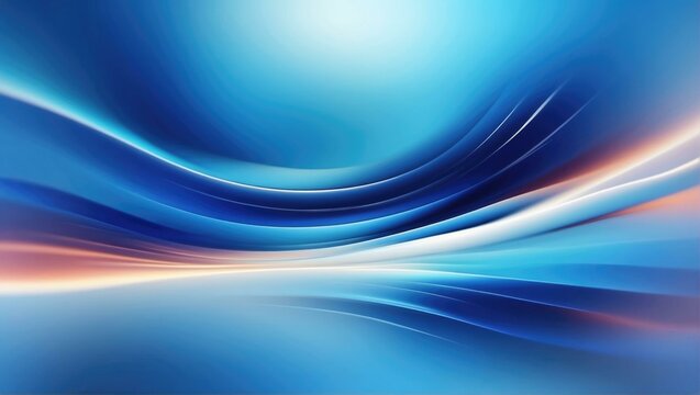 Abstract blue and white waves on a background. Generative AI.
