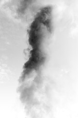 black and white photography of smoke in the sky