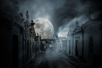 Full moon cemetery