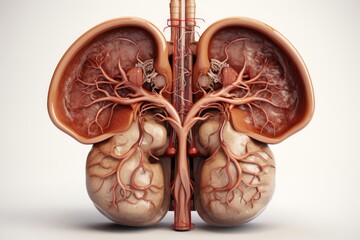 Human kidney anatomy. 3d illustration..
