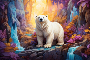 bear with fantasy background