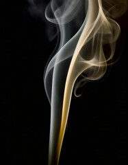 Efekt dymu na czarnym tle. Generative AI
