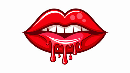 red dripping girl lips woman bleeding red mouth