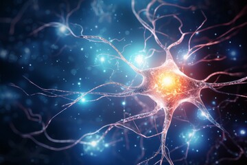 Human neuron cells with brain 
