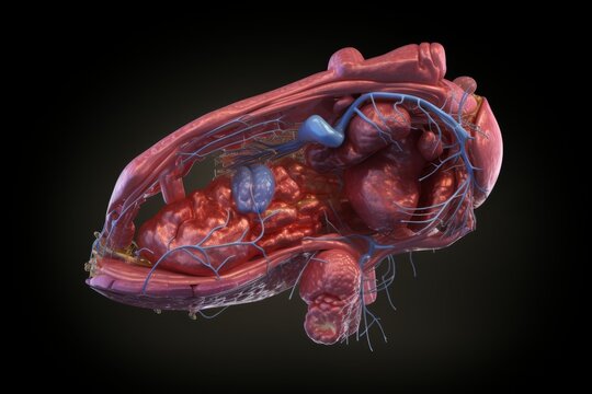 Human pancreas anatomy. 3d illustration.. 