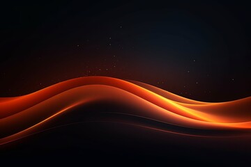 dark background illustration with orange fluorescent lines, in the style of realistic orange skies