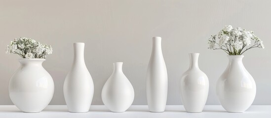 White vases on a white background