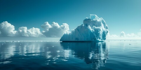 Iceberg drifting serenely in tranquil ocean waters. Concept Nature, Icebergs, Ocean, Serenity, Tranquility