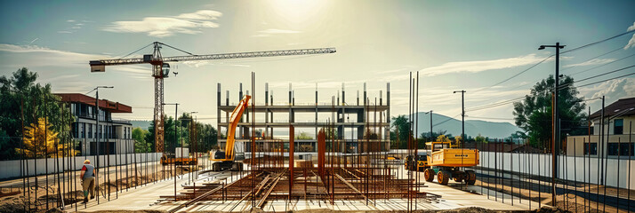 Industrial Construction and Engineering, Crane and Steel Structure, Urban City Building Project