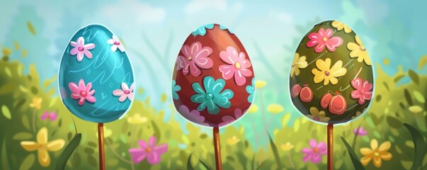 colored easter eggs.