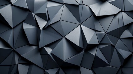 Modern 3D Geometric Polygonal Background in Monochrome
