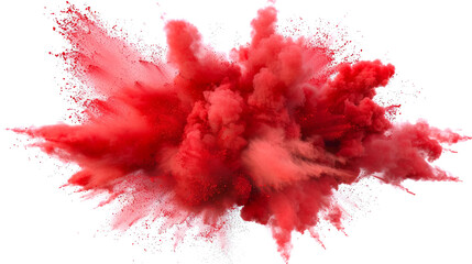 Explosion of red paint on white background. Fluid background. Color explosion. AI.