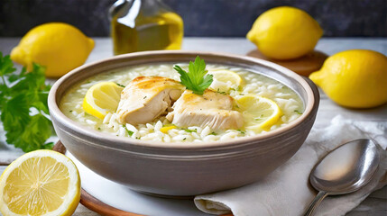 Greek lemon chicken orzo soup.