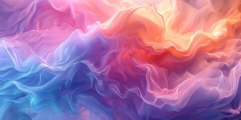 Obraz premium Vibrant Gradient Silk Waves in Dynamic Color Flow 