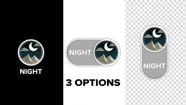 Day night switch (Alpha Channel) 3 versions perfect loop 4 sec