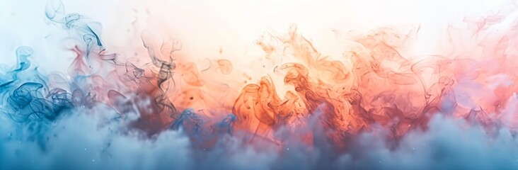 Abstract Smoke Art with Blue and Red Color Gradient Background
