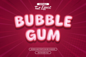 Bubble gum editable text effect