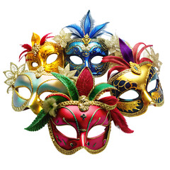 venetian carnival mask isolated on transparent background