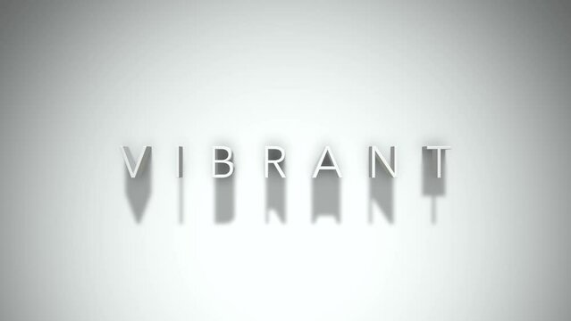 Vibrant 3D title animation with shadows on a white background