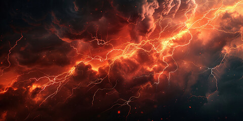 Majestic Thunderstorm Skies - Electric Lightning Strike Amidst Dark Clouds