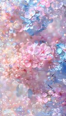 Soft teal, blush pink, and ivory cream delicate bokeh background with abstract gentle blur effect