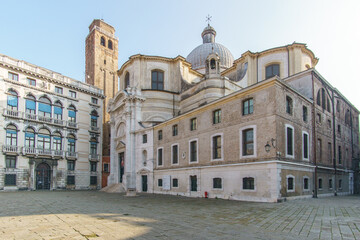 Fototapeta na wymiar Campo San Geremia and Santi Geremia e Lucia Church in Venice, Veneto, Italy