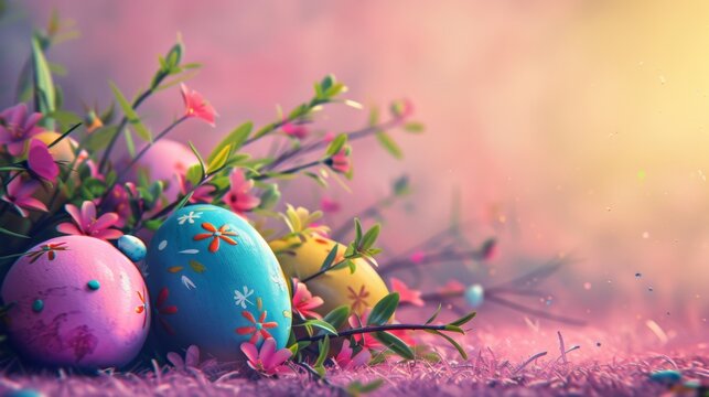 Easter image with an empty space for text