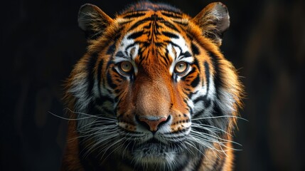 A tiger is staring at the camera with its mouth open