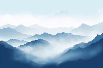 a foggy mountain range - Powered by Adobe