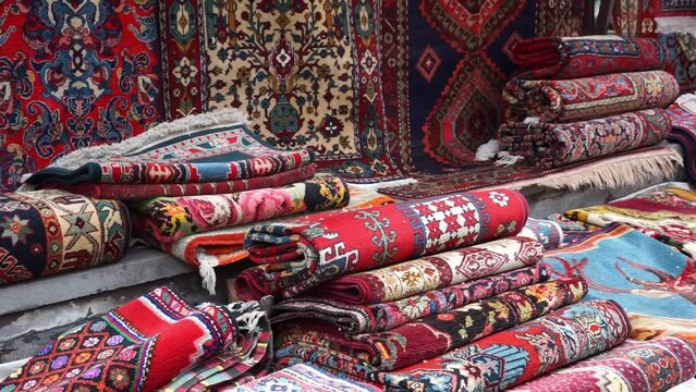carpets are sold at the market