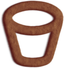 Bucket Brown Fluffy Icon