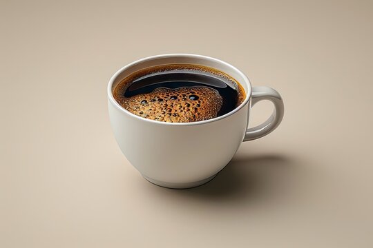 a cup full of coffee on a white surface, in the style of aerial photography, cinquecento. Generative AI